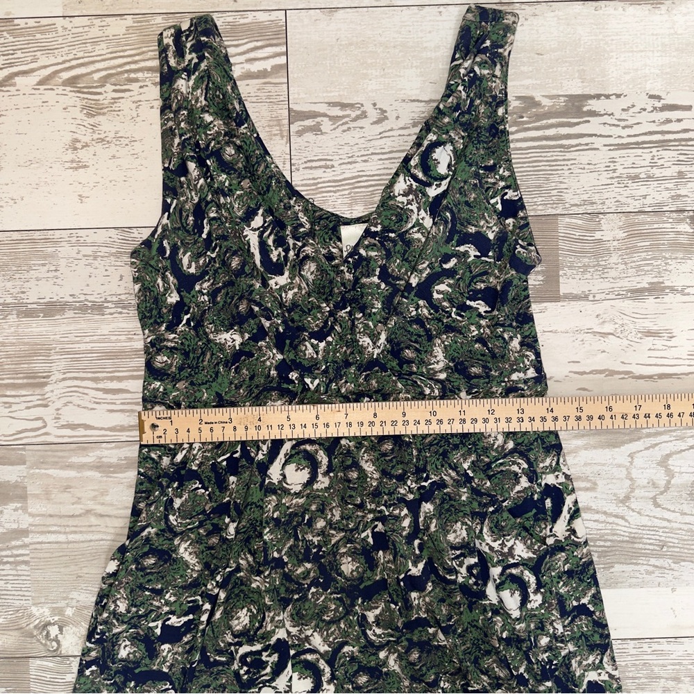 Porridge Anthropologie Sleeveless Floral Midi Dress Women’s XS Green Blue - Picture 9 of 11